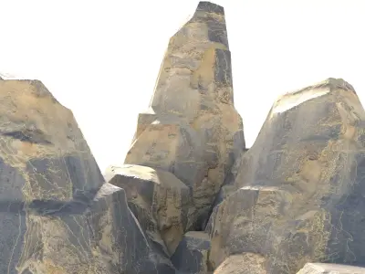 sand dune cliff  Low-poly 3D model