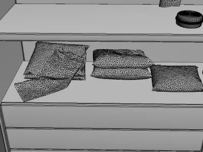 Monaco modern wardrobe with glass doors 3D model