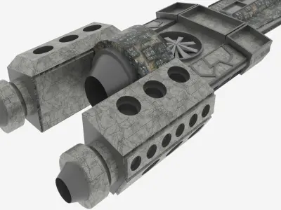 Zenit-T Spaceship  Low-poly 3D model