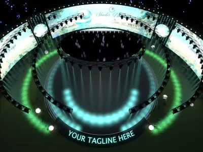 LED Panoramic Conference Event Stage 3D Model 3D model