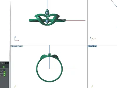 Solitaire Wedding Engagement Women Light Weight Rings 3D print model 6