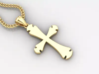 Light Gold 18K Cross Pendant 1CP029 3D print model