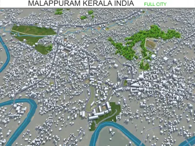 Malappuram Kerala India 20km AI Low-poly 3D model