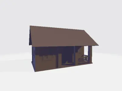 Simple Poly House Low-poly 3D model