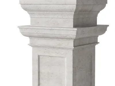 Marble Quintet Columns with Classic Design 3D model