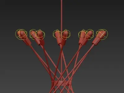 Arteriors gold chandelier with six lights 3D model