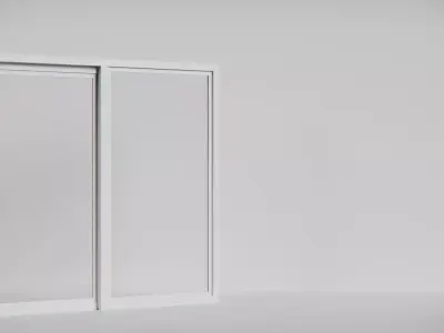 Window with sliding door 220x10x210 Free 3D model