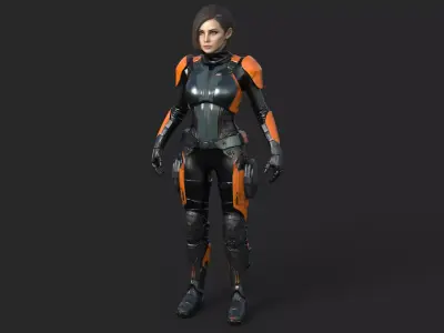 Futuristic Girl High Detail 3D model