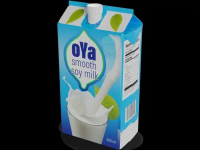 Soy products Soy milk Low-poly 3D model