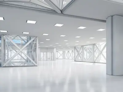 Office Building Tower Exterior And Interior 2 3D model