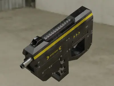 Sci Fi Gun Low-poly 3D model