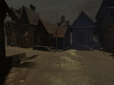 Medieval Town Detail Environment  Low-poly 3D model