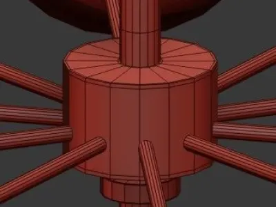 Vintage Twelve Arm Chandelier in the Style of Stilnovo 3D model