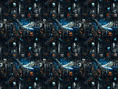 20 Seamless Sci-fi Patterns - Flat Circuit Texture Texture