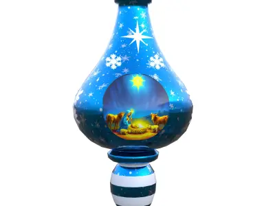 Low Poly 3D Christmas Bauble Model with Nativity Scene PBR  4K Low-poly 3D model