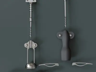 Two different wine corkscrews 3D model