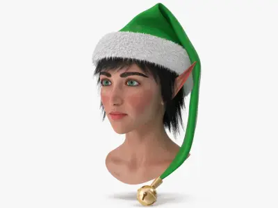  Christmas Elf Female Head 2 