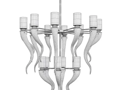 HONEY VENETIAN GLASS CHANDELIER Low-poly 3D model