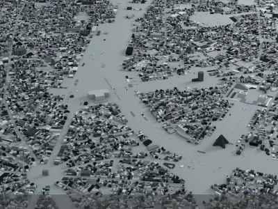 Paris Streets and Buildings 3D model