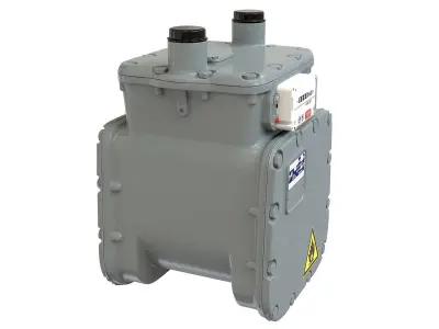 Detailed American Diaphragm Gas Meter AC250 Low-poly 3D model