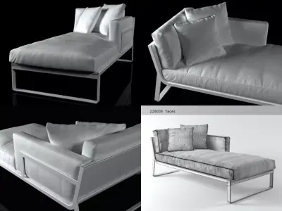 Flat sofa modular 2 3D model