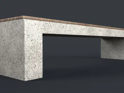 Modern Outdoor Bench 73 PBR Game Ready Low-poly 3D model