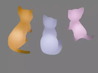 Indirect lighting for kittens 3D model