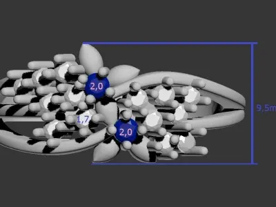 150218 R cl flowers with gems 3D print model