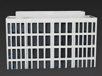 Brutalist Concrete Government Building 3D Model Low-poly 3D model