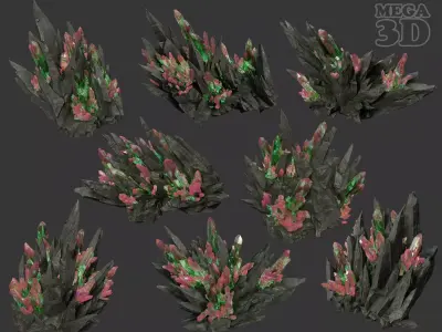 Spiky Mine Rock Mineral 220630 - Ultra HD 16K Textures Low-poly 3D model