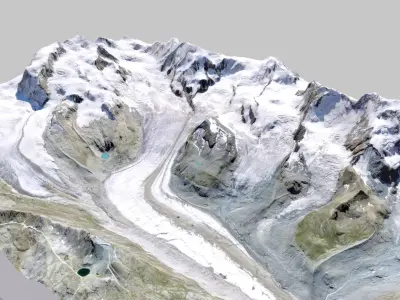Mountain landscape Glacier Horner Switzerland 3D model