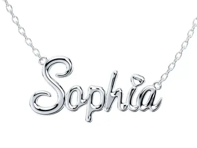  3D Necklace Pendant Sophia Font Shiny-NPFN0001 3D print model