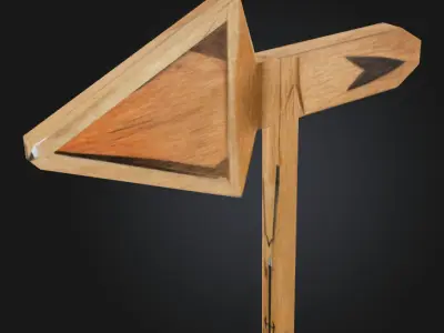 Halo Cartographer - Wooden Arrow for Video Game or Movie 3D model