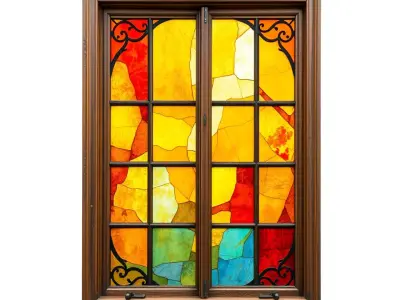 Vibrant Stained Glass Window model pack Low-poly 3D model