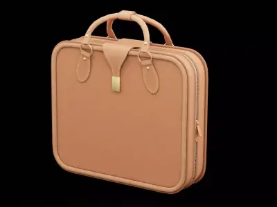 Brown Suitcase Low-poly 3D model