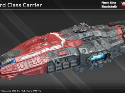 Pirate Clan Bloodskulls Spaceship Collection 3D Model Pack