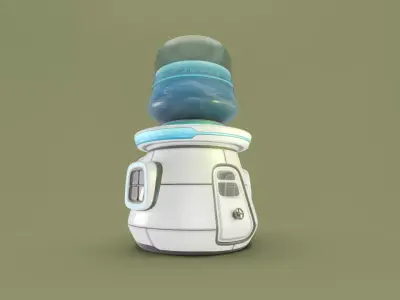 Low Poly Market Stall Kiosk  water station Low-poly 3D model