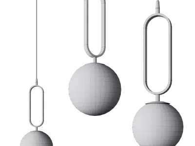 Alabaster Ball Pendant Lamp  Low-poly 3D model