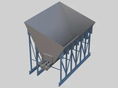 Industrial storage hopper 3D model
