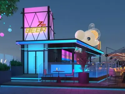 outdoor beer garden 3D model