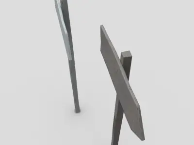 Wooden Sign 1 Low-poly 3D model