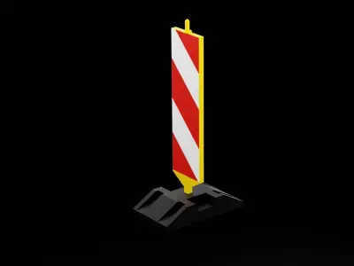Street Bollard Low-poly 3D model