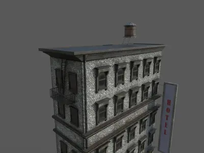  3-10 Old New york buildings Hotel 1930  3D model