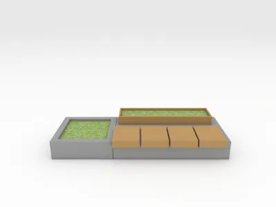 Bench Park 5 Low-poly 3D model