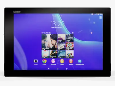 Sony Xperia Z2 Tablet Black Low-poly 3D model
