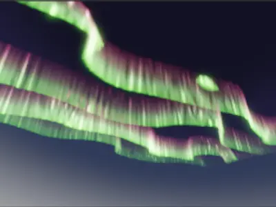 Aurora Borealis shader Free 3D model