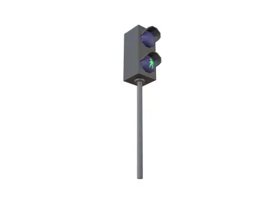 Pedestrian Traffic Light V1 003 Low-poly 3D model