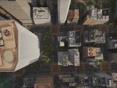 Realistic City R2 MAYA Low-poly 3D model