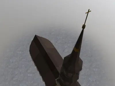 Hamburg St Katherine Church Low-poly 3D model