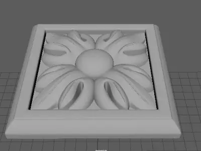 rosette box with flower in it 3D model